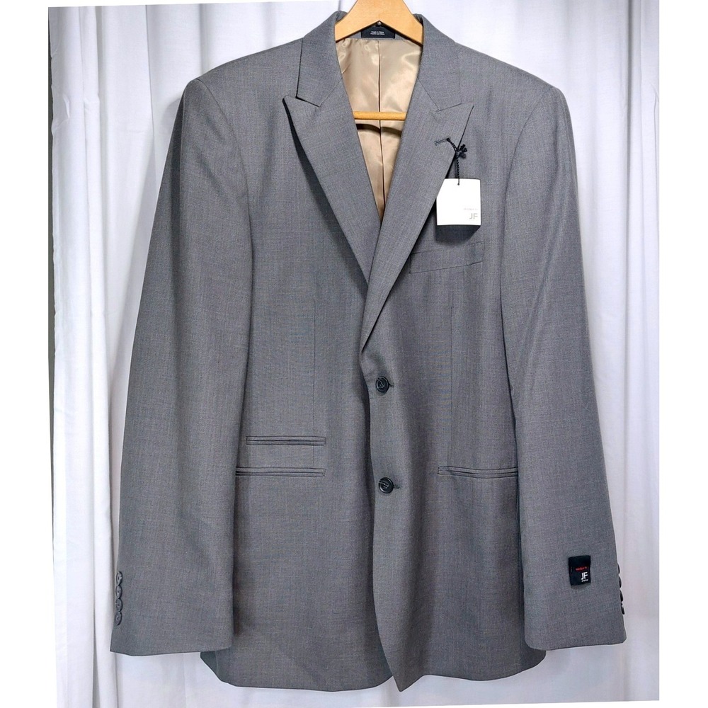 J.Ferrari Modern Fit Men's Blazer Suit Jacket‎ Gray Sharkskin Sz 42L NWT